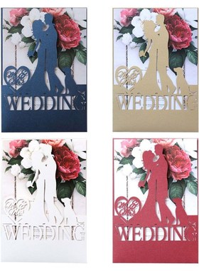 20pcs/set Cut Bride Groom Wedding Invitations Card Invite En