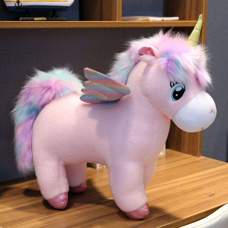 30~80cm Unique Glowing Wings Unicorns Plush toy Giant Unicor