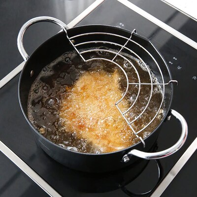 Japanese Tempura Fryer Nonstick Tempura Fryer Pot with Oil D