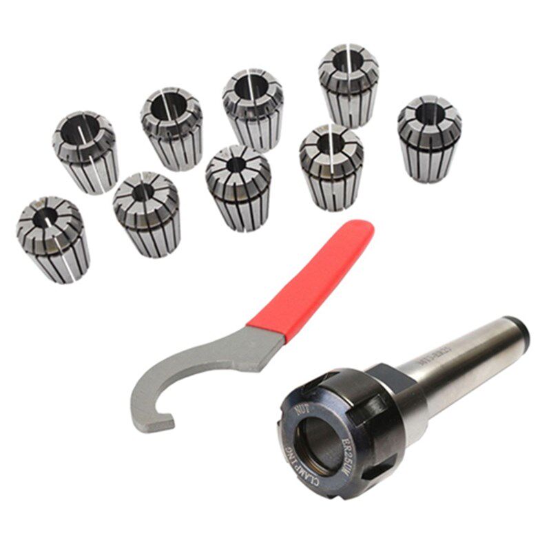 9Pcs Er25 Spring Collets+1Pcs Mt3 M12 Er25 Collet Chuck Mors