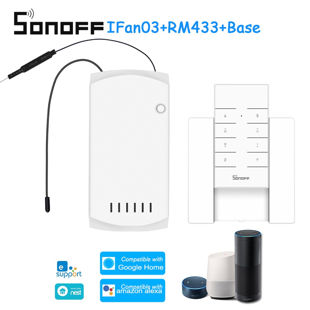 SONOFF IFan03+RM433+Base Ceiling Fan Controller Smart Switc