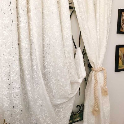 French princess cotton hollow embroidery white kitchen door
