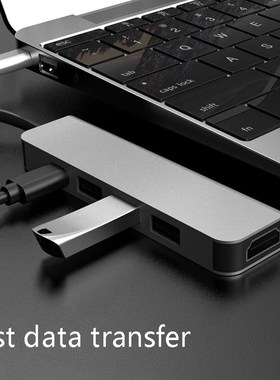 5-In-1 Docking Station, Type-C to USB3.0X3+4K HDMI+PD Interf