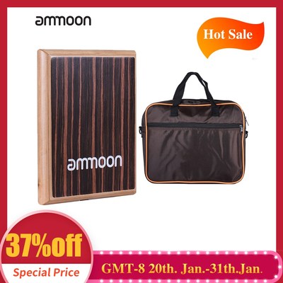 ammoon Compact Travel Box Drum Cajon Flat Hand Drum Percuss
