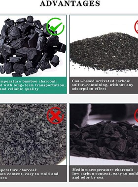 Bamboo Charcoal Air Purifying Bag, 200G 4Pack Natural Air Fr