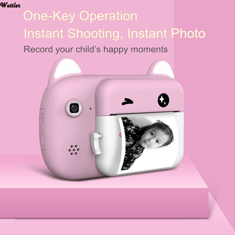 Mini Digital Children Camera Printable Camera Thermal Digit