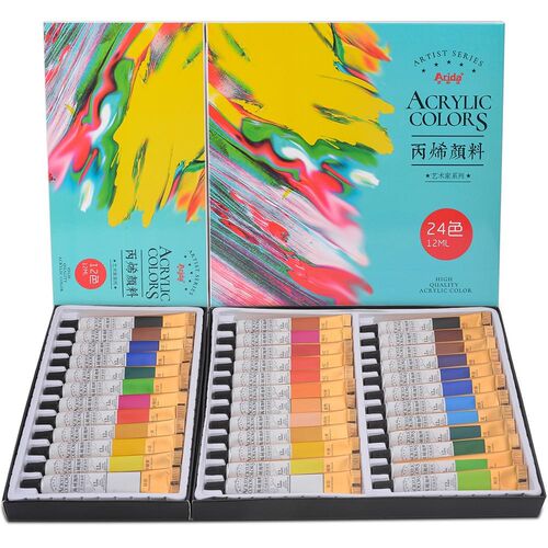 Professional Acrylic Paints Set 12ml Tube Waterproof Colors