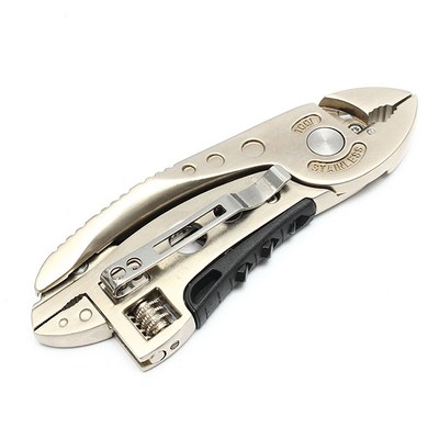 Golden Multitool Adjustable Wrench Jaw+Screwdriver+Pliers+Kn