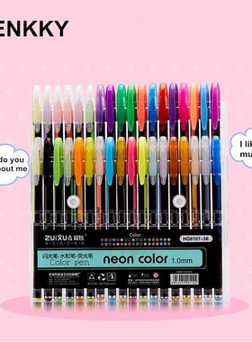 GENKKY 48 Colors Gel Pens Set Glitter Gel Pen For Adult Col