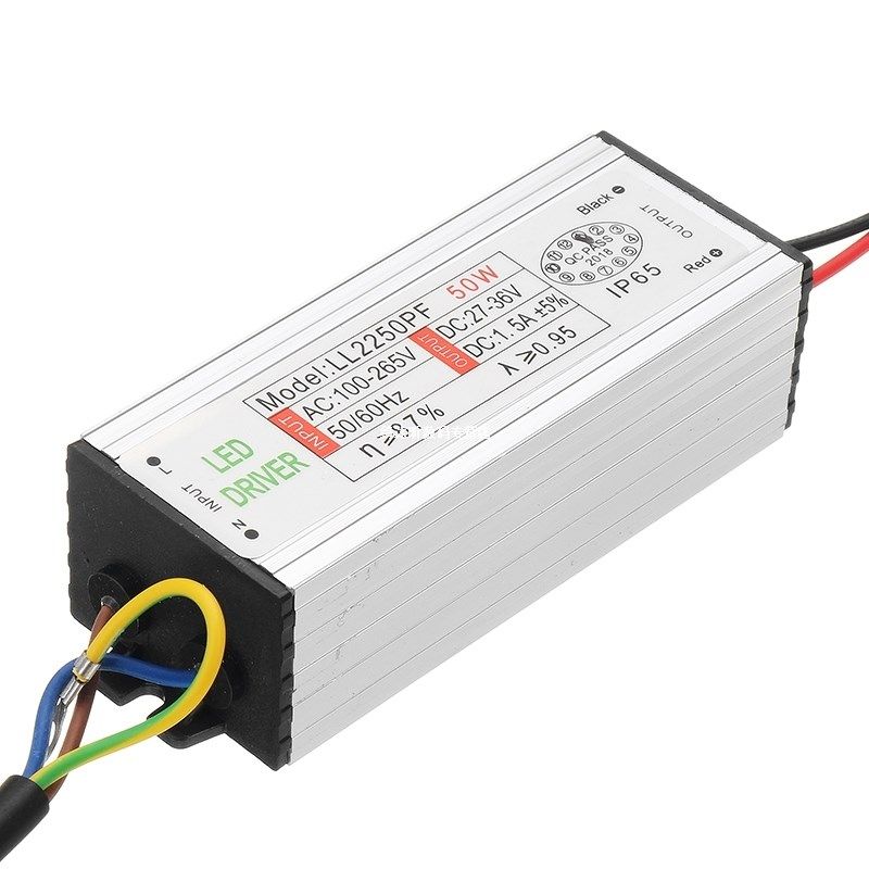new 50w waterproof power supply ac85-265v to 27-36v led powe