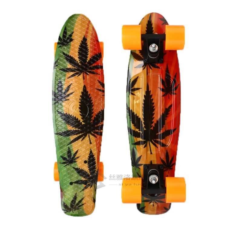 22" skate board mini cruiser skateboard plastic galaxy starr