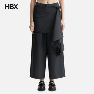 DEINET Wrap Pants Charcoal 长裤女HBX