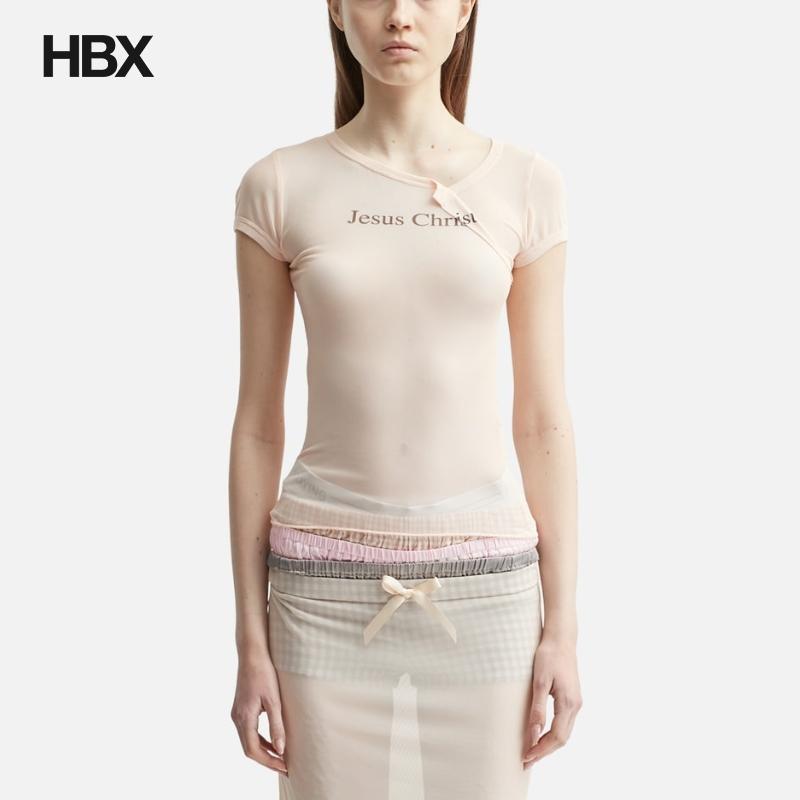 Praying Jesus Christ Fold Sheer T-shirt 短袖T恤女HBX