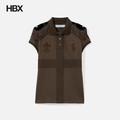 Praying Epaulette Women's Top Brown Polo衫女HBX