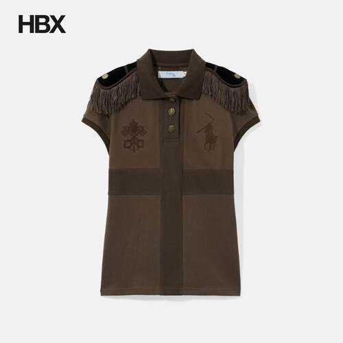 Praying Epaulette Women's Top Brown Polo衫女HBX