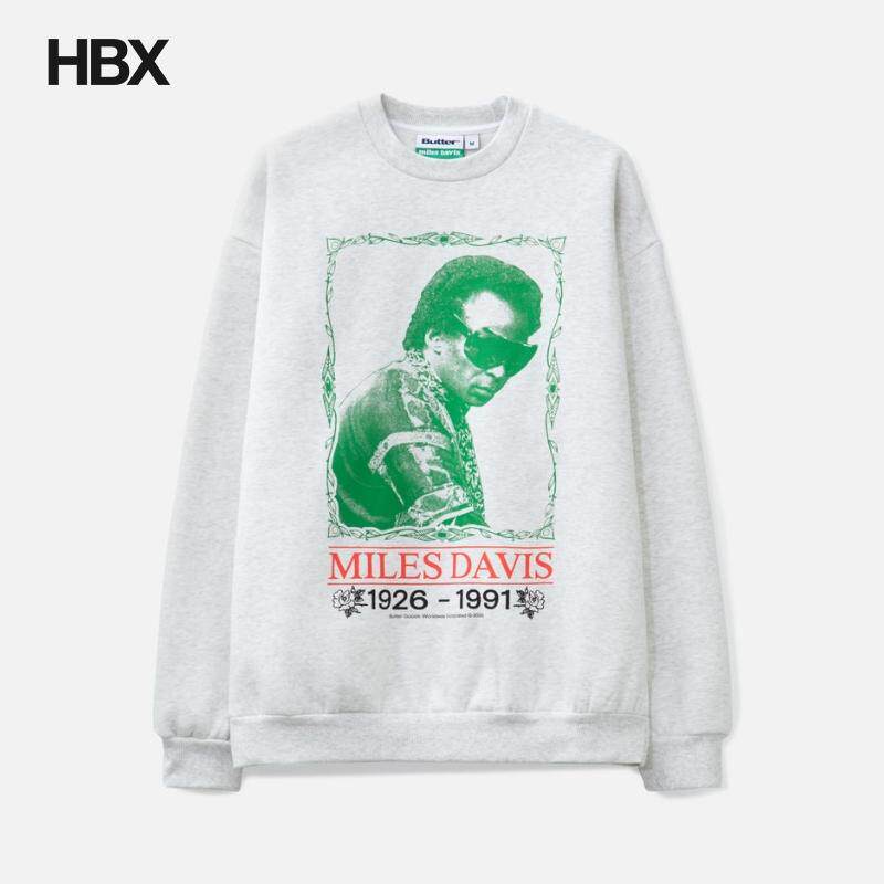 Butter Goods x Miles Davis Thanks Crewneck 无帽卫衣男HBX