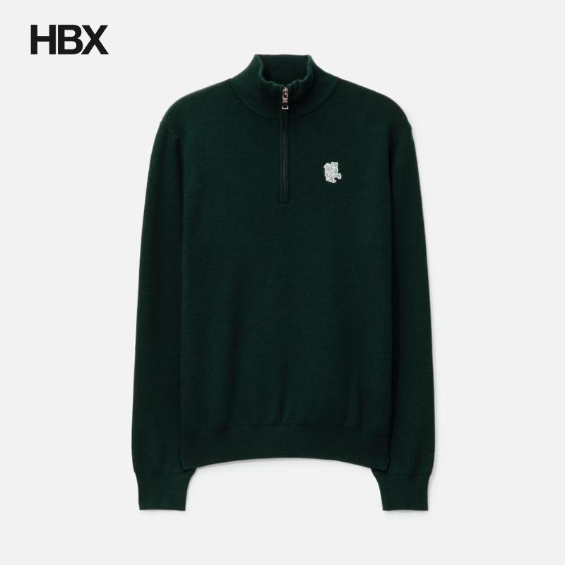 QUIET GOLF QG Owl Mesh Knit Quarter Zip 无帽卫衣男HBX