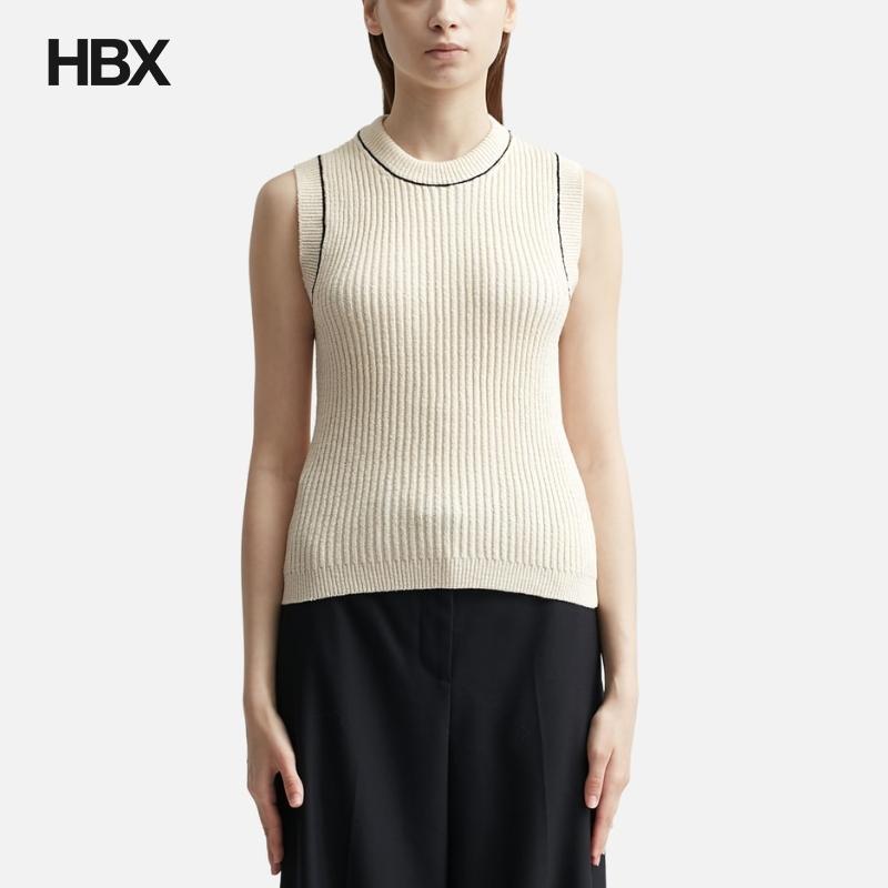 Ami RIBBED SLEEVELESS SWEATER 无帽卫衣女HBX