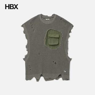 KHOKI Destroyed Knit Vest 针织衫男HBX