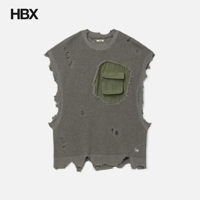 KHOKI Destroyed Knit Vest 针织衫男HBX