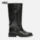 Natural Leather Biker Deinet Boots 靴女HBX