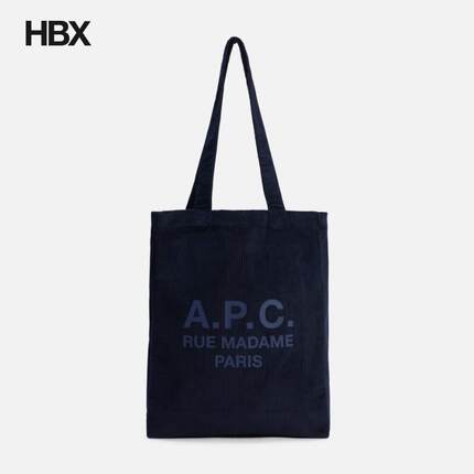 A.P.C. Journal Satchel 灯芯绒字母APC斜挎包 HBX