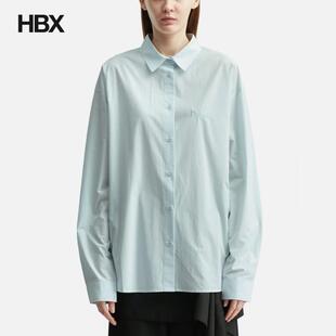DEINET Logo Wrap Shirts Light Blue 衬衫女HBX