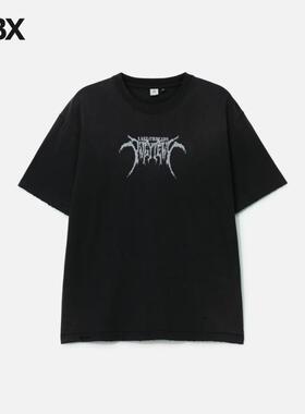 POLYTERU 1/2 Graphic T-Shirt 'Metal Logo' Damaged 短袖T恤男H