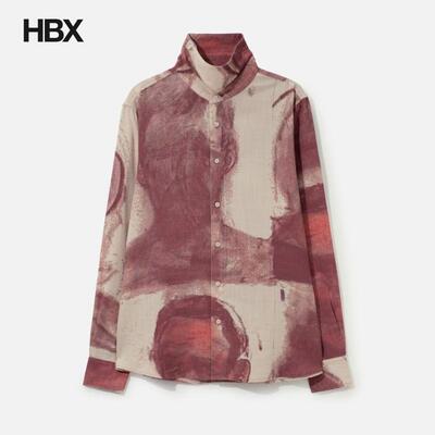KidSuper Face Sketches Storm Flap Button Up Shirt 衬衫男HBX