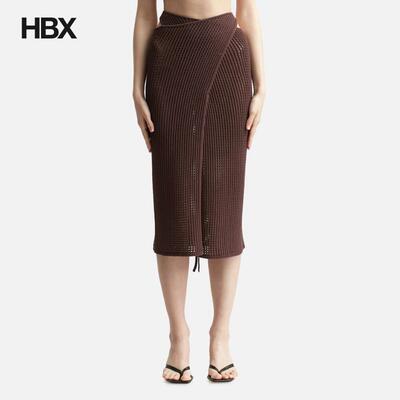 Andreadamo Crochet Midi Wrap Skirt 半身裙女HBX