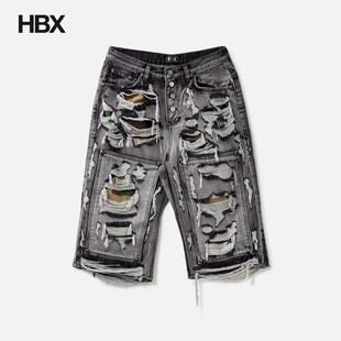 THUG CLUB Hell Camo Denim Shorts 牛仔裤男HBX