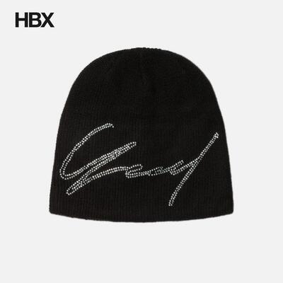 YEEL Signature Cubic Beanie Black 针织帽女HBX
