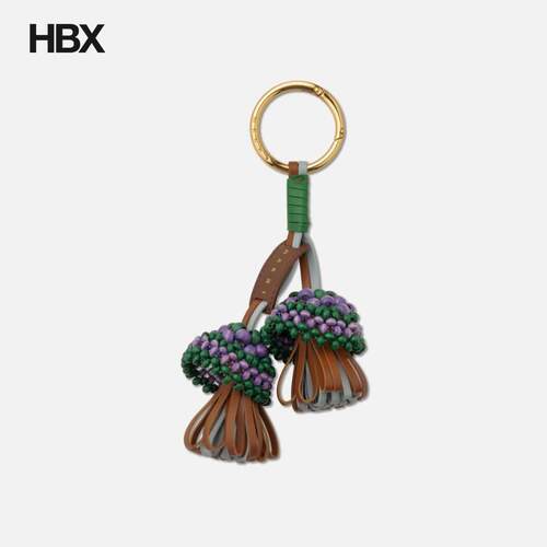 Marni Leather Keyring With Wooden Bead Detail 钥匙扣女HBX