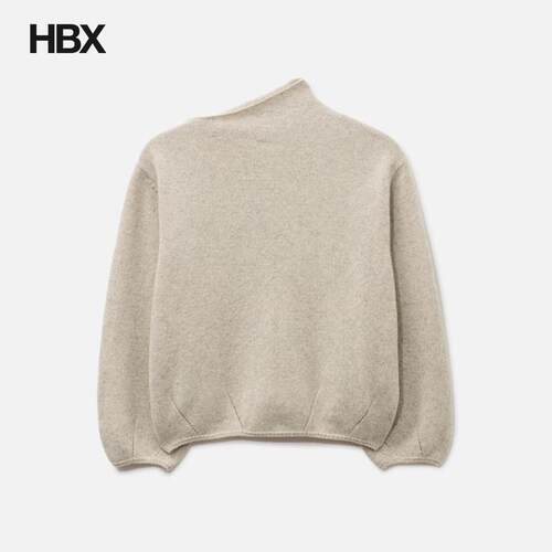 Moondal Oblique Neck Knit In Beige 针织衫女HBX