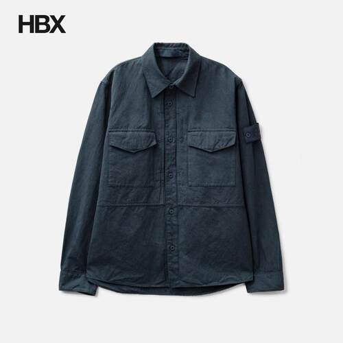 Stone Island/石头岛 Cotton Linen Canvas_S.I.Ghost 衬衫男HBX