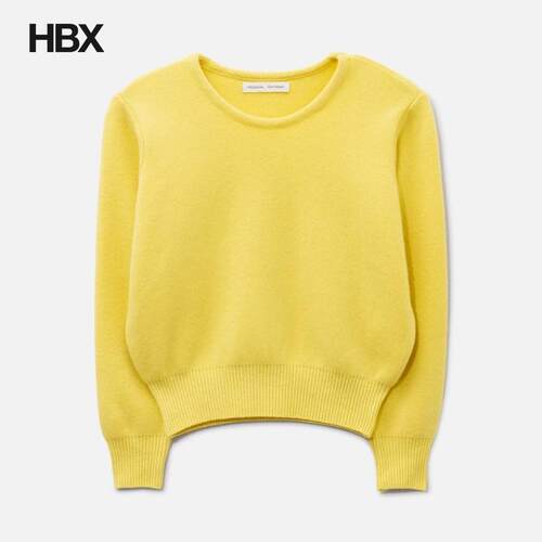Moondal Basic Round Knit In Lemon 针织衫HBX