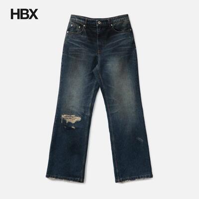 COOR Semi Flare Embossed Dirty Washed Jeans 牛仔裤男HBX