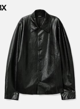 CODA Black Synthetic Leather Cut Out Tiered Jacket 外套男HBX