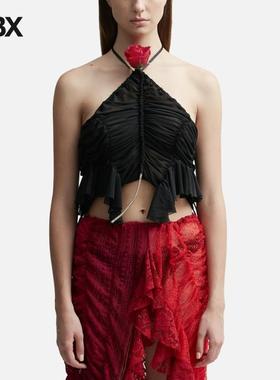 ESTER MANAS Mini Flower Ruched Tank Top 上衣女HBX