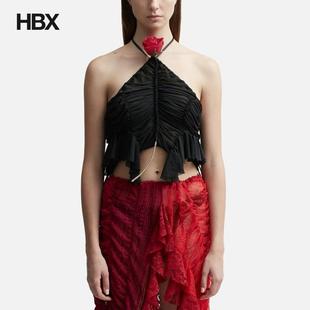Flower Mini Ruched Tank 上衣女HBX ESTER Top MANAS