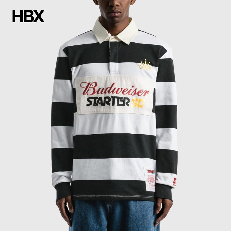 Budweiser x Starter Varsity Stripe Rugby ShirtPolo衫男HBX