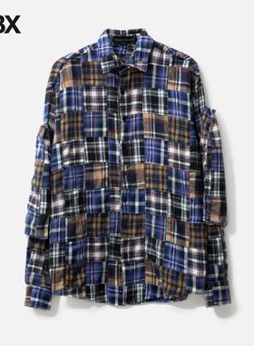 Who Decides War MULTI-PLAID POCKET FLANNEL 长袖衬衫男HBX