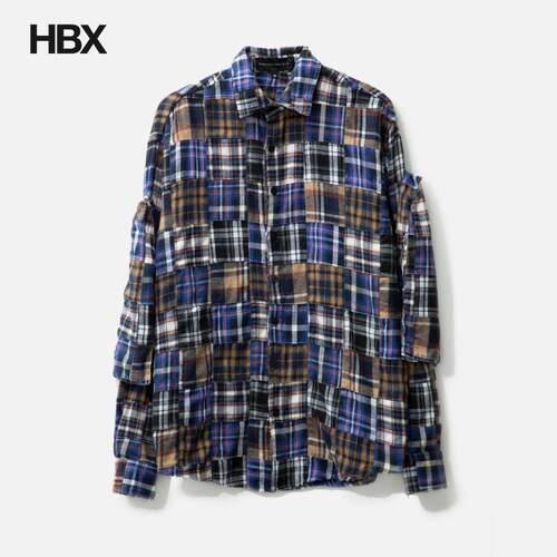 Who Decides War MULTI-PLAID POCKET FLANNEL 长袖衬衫男HBX