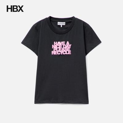 Ganni Daisy Duck Pink Printed Baby Fit T-Shirt 短袖T恤女HBX