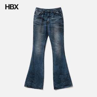 Wrinkled Wide Flare UNDERMYCAR 牛仔裤 Stained Jeans 男HBX Oil