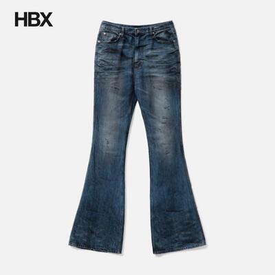 UNDERMYCAR Oil Stained Wrinkled Wide Flare Jeans 牛仔裤男HBX