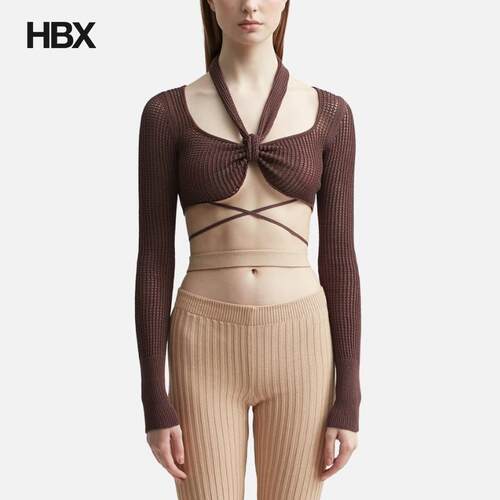 Andreadamo FISHNET KNIT CROP TOP 上衣女HBX