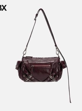 DEINET Stud Pocket Bag In Burgundy 斜挎包女HBX