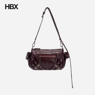 DEINET Stud Pocket Bag In Burgundy 斜挎包女HBX
