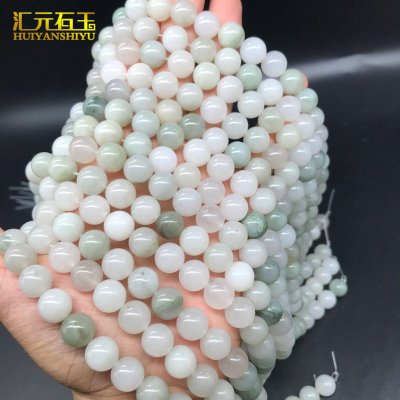 新疆天山翠散珠长条冰翠手链手串项链玉石玉器diy